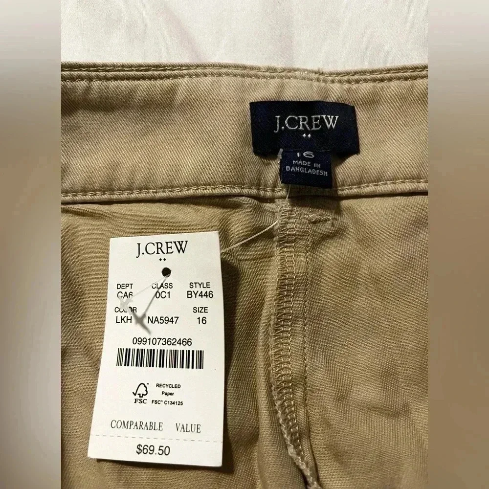 J Crew Shorts Pleated Khaki Chino 4” Inseam NWT Womens Size 16 Cotton - Picture 5 of 11